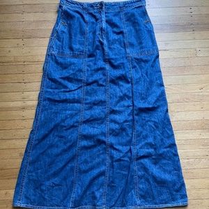 vintage maxi jean skirt